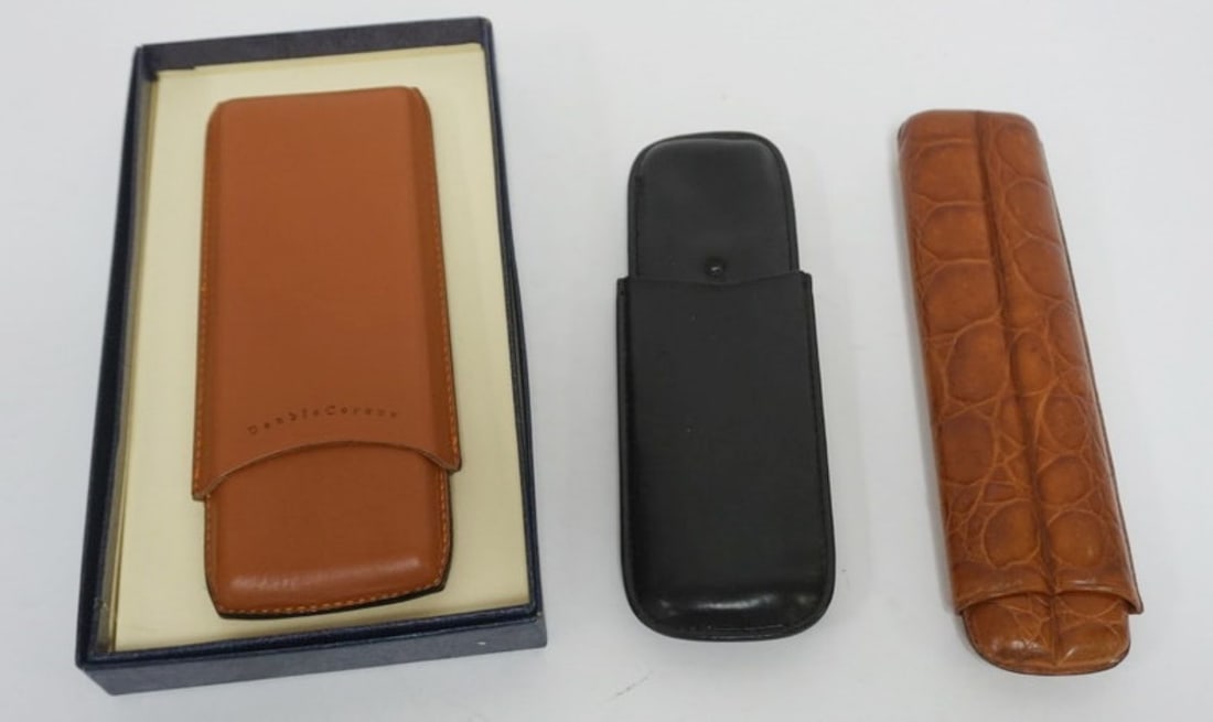 LEATHER CIGAR HOLDERS: LEATHER CIGAR HOLDERS MADE IN ITALY & SPAIN