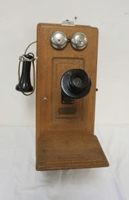 ANTIQUE *LONG DISTANCE* HANGING WALL PHONE