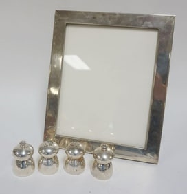 STERLING SILVER SALT & PEPPER & PICTURE FRAME