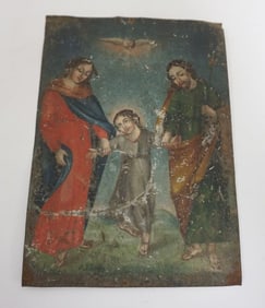 ANTIQUE HAND PAINTED RETABLO ICON