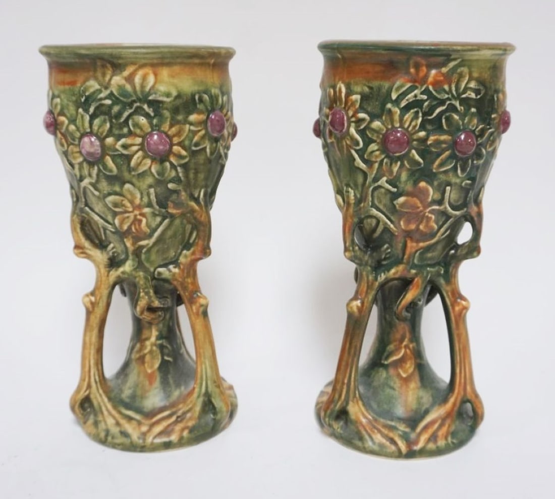 PAIR OF WELLER POTTERY VASES (1 of 6)
