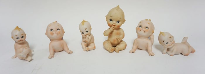 GROUP OF BISQUE KEWPIE FIGURES