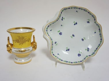 FRENCH PORCELAIN VASE & TIFFANY DISH