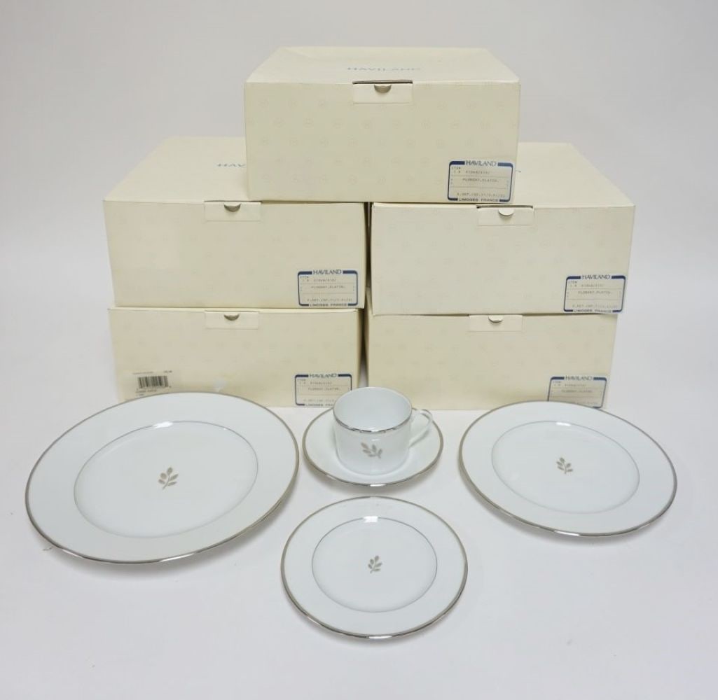 HAVILAND *FLORENT PLATIN* DINNERWARE (1 of 5)