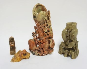 GROUP OF ASSORTED SOAP STONE