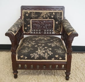 ORNATE CARVED VICTORIAN ARM CHAIR
