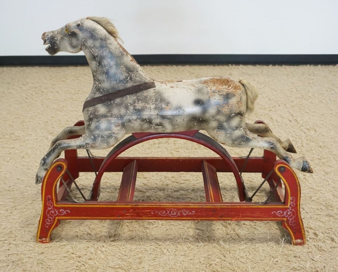 VICTORIAN CHILDS WOOD HORSE GLIDER (1 of 5)