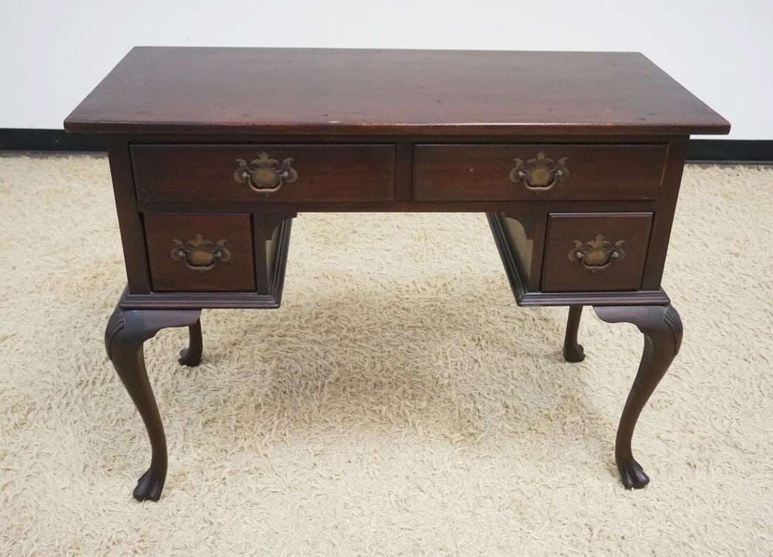 SOLID MAHOGANY 3 DRAWER WRITING TABLE (1 of 3)