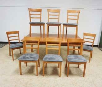 DANISH MODERN EXTENSION TABLE AND CHAIRS