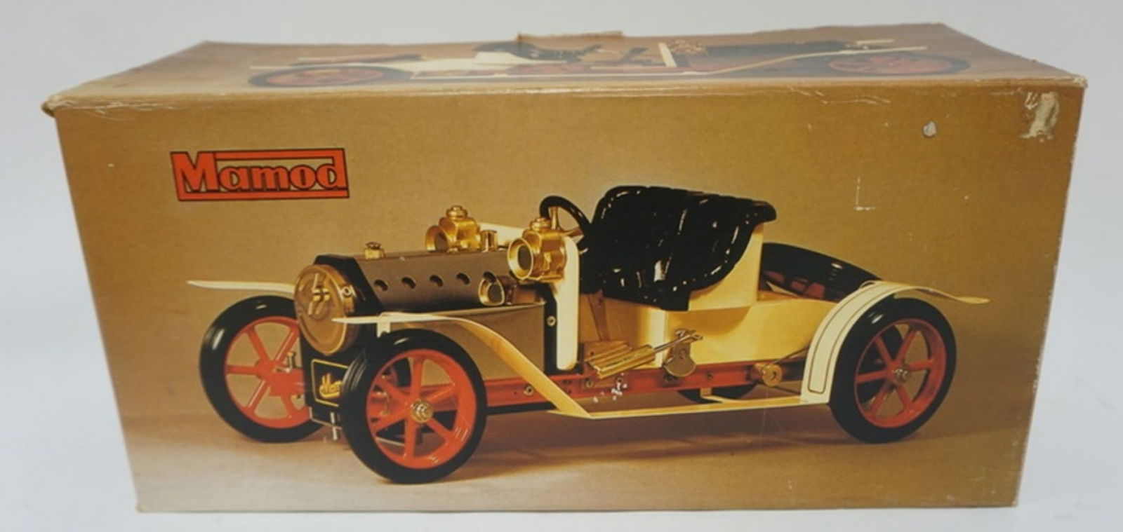 MAMOD STEAM ENGINE CAR: MAMOD STEAM ENGINE CAR IN BOX *STEAM ROADSTER SAL*, BOX APPROXIMATELY 17 IN X 8 IN X 6 IN