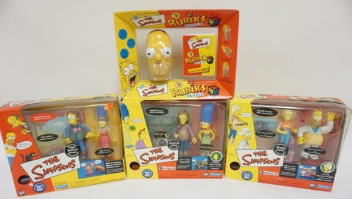 THE SIMPSONS PLAYMATE FIGURES AND RUBIKS CUBE