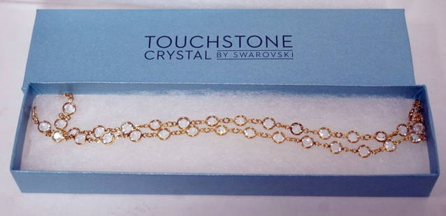 SWAROVSKI TOUCHSTONE CRYSTAL NECKLACE: SWAROVSKI TOUCH STONE CRYSTAL NECKLACE, NIB, APPROXIMATELY 36 IN LONG