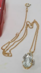 14K AQUAMARINE NECKLACE