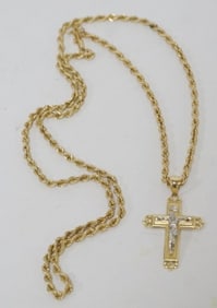 14K CROSS NECKLACE