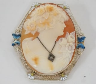 14K CAMEO PIN