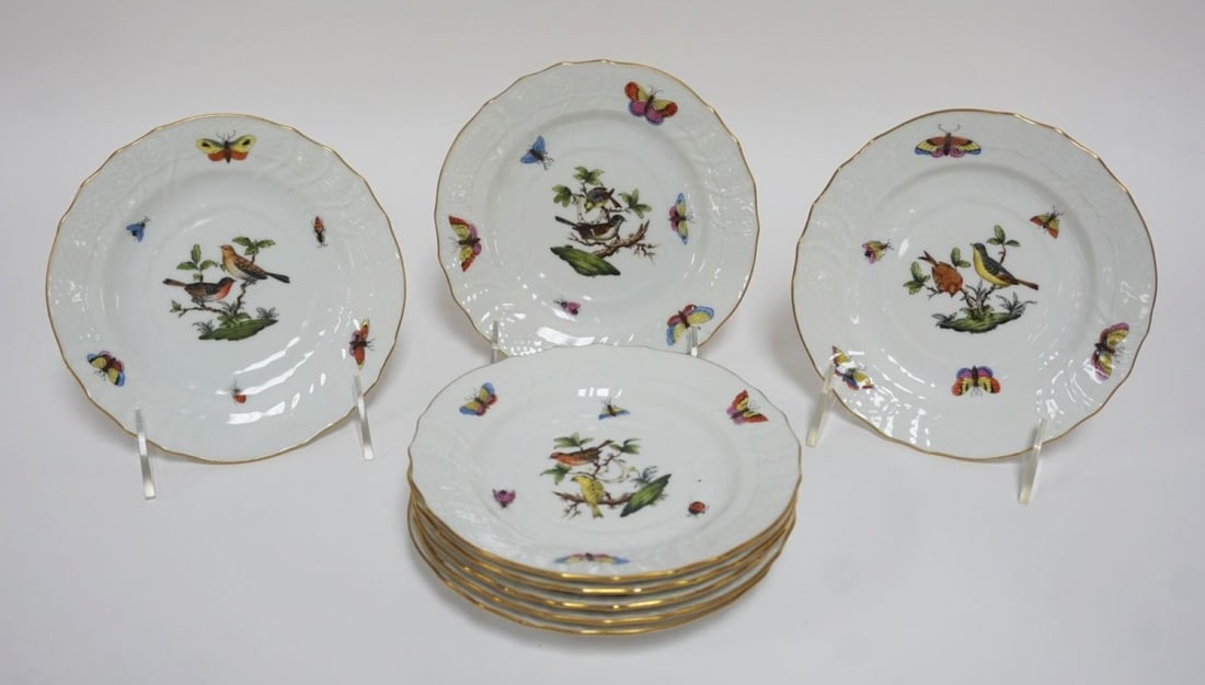 HEREND ROTHSCHILD PLATES: HEREND ROTHSCHILD PLATES, 8-6 IN PLATES