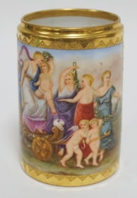 ANTIQUE AUSTRIAN HAND PAINTED MUG