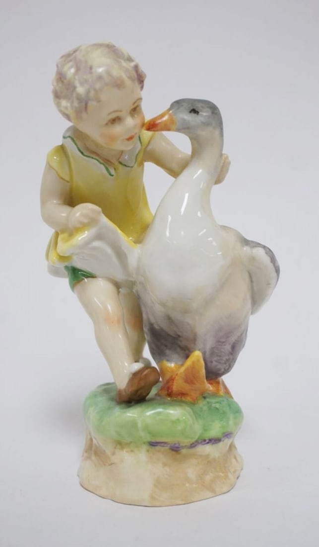 ROYAL WORCESTER FIGURE OF CHILD: ROYAL WORCESTER FIGURE OF CHILD TITLED *GOOSIE GOOSIE GANDOR* #3304, APPROXIMATELY 6 IN HIGH