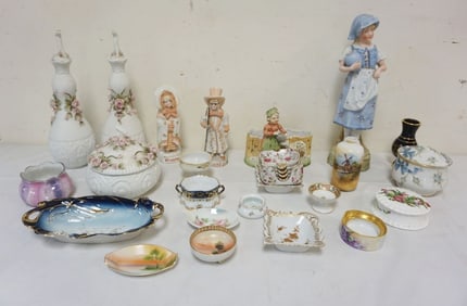 GROUP OF ASSORTED CHINA & BISQUE FIGURES