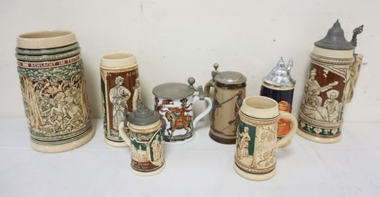GROUP OF ASSORTED GERMAN STEINS