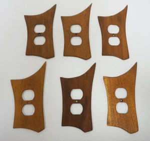 6 VINTAGE UNUSUAL MCM WALL SOCKETS PLATE COVERS