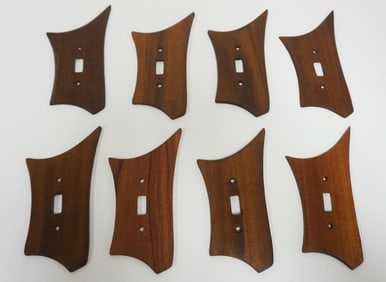 8 VINTAGE MCM STREAMLINE WALL LIGHT SWITCH COVERS