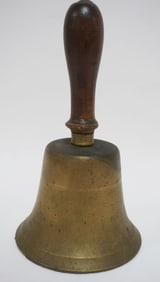 ANTIQUE BRASS SCHOOL BELL