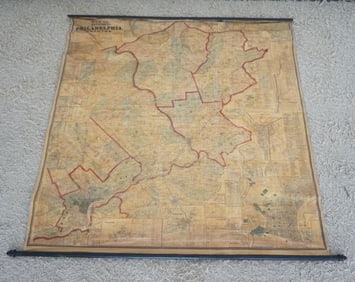 1860 MAP OF THE VICINITY OF PHILADELPHIA & TRENTON