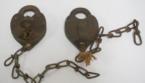 2 BRASS RR LOCKS NEWARK