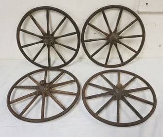 4 WOOD SPOKE WAGON WHEELS