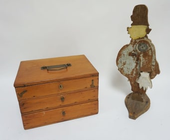 PINE LIFT TOP 2 DRAWER STORAGE BOX