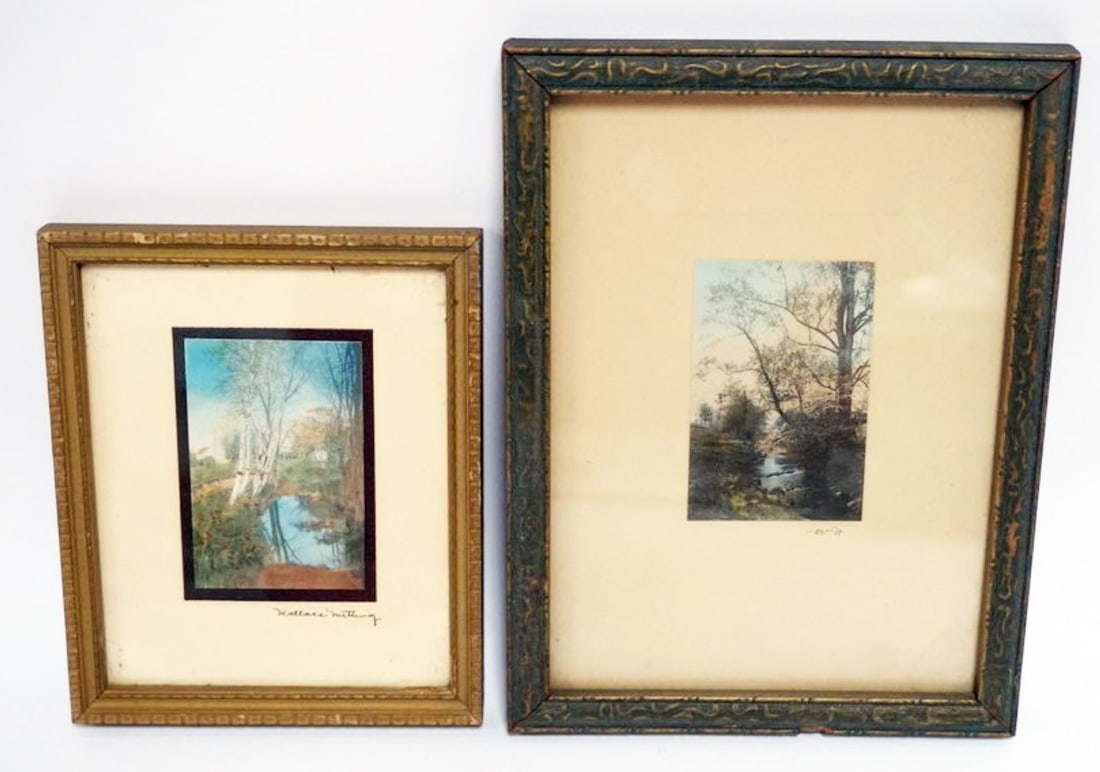 SIGNED WALLACE NUTTING PRINTS: 2 SIGNED WALLACE NUTTING PRINTS, LARGEST APPROXIMATELY 6 IN X 8 IN OVERALL