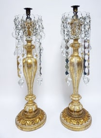 PAIR ORNATE GILT CANDLESTICKS