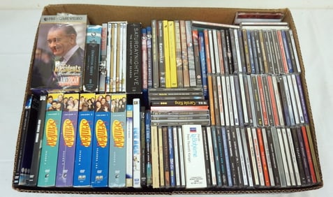 ASSORTED CDS AND DVDS