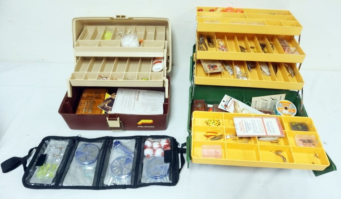 OLD PAL AND PLANO TACKLE BOXES WITH CONTENTS: OLD PAL AND PLANO TACKLE BOXES WITH CONTENTS