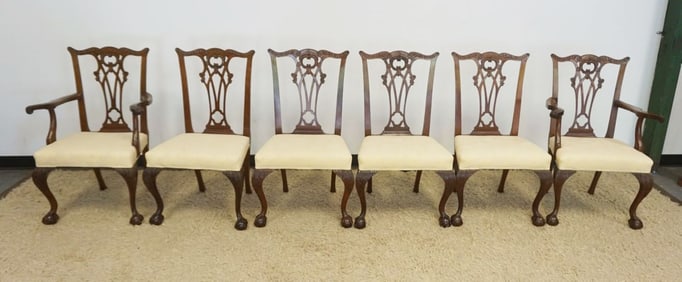 MAHOGANY CHIPPENDALE STYLE CHIARS