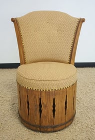 RANCH OAK REVOLVING BARREL CHAIR