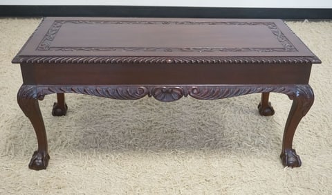 MAHOGANY BALL AND CLAW FOOT LONG STAND