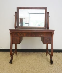 MAHOGANY EMPIRE STYLE DRESSING TABLE