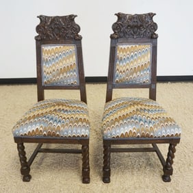 CARVED OAK CHIARS