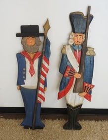 WOOD FOLK ART PATRIOTIC FIGURES