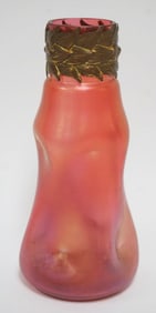 LOETZ CRANBERRY IRIDIZED ART GLASS VASE