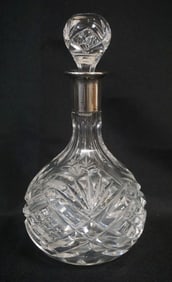 SMALL CUT GLASS BOTTLE