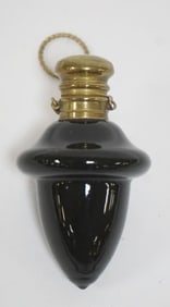 BLACK AMETHYST GLASS ACORN SHAPED PERFUME
