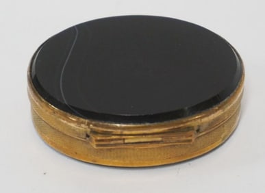 ANTIQUE AGATE OVAL HINGED BOX