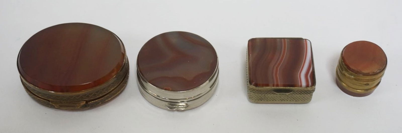 GROUP OF 4 ASSORTED AGATE HINGED BOXES (1 of 4)