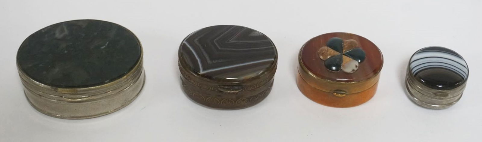 GROUP OF 4 ASSORTED AGATE HINGED BOXES (1 of 2)