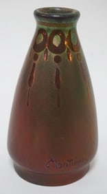 MORTIERES ART NOUVEAU IRIDESCENT POTTERY VASE