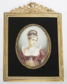 FRENCH MINIATURE PORTRAIT OF WOMAN