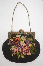 AUSTRIAN PETIT POINT LADY'S EVENING BAG